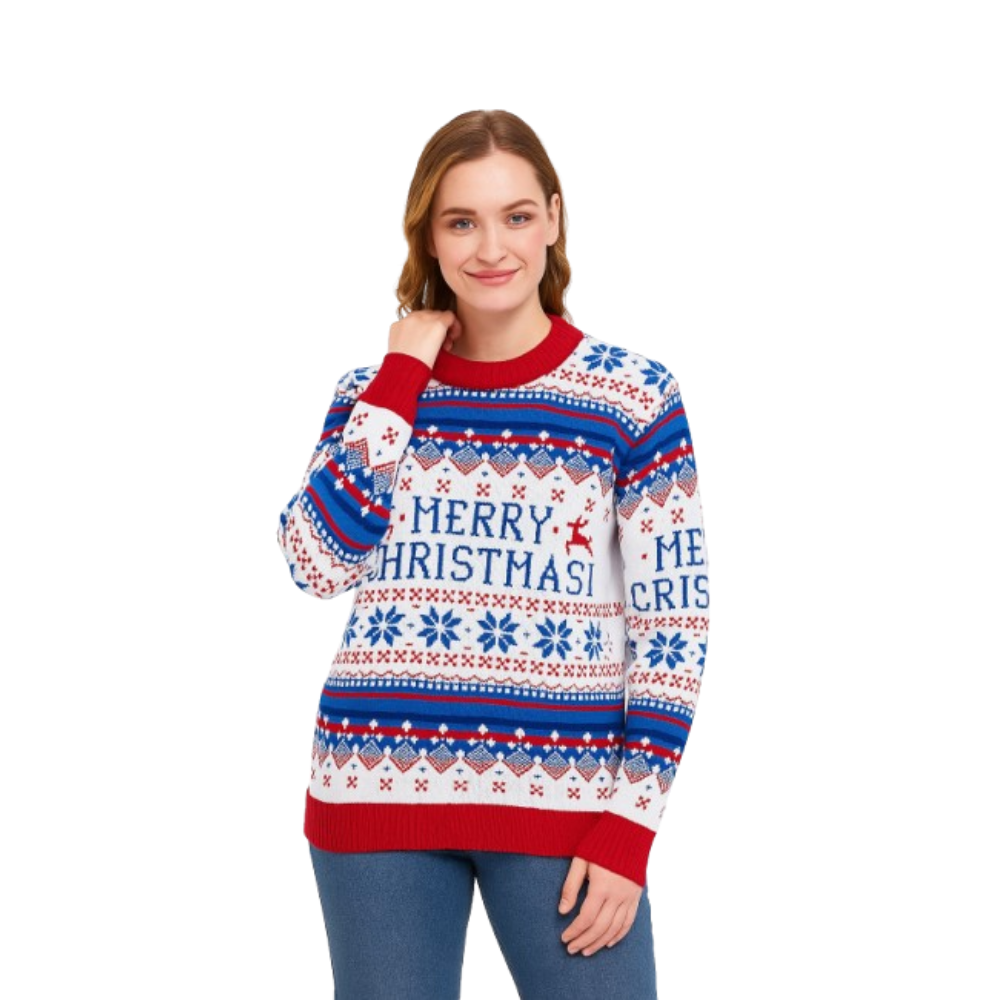 Couple - White Merry Christmas Sweater - NovaSmartLinks