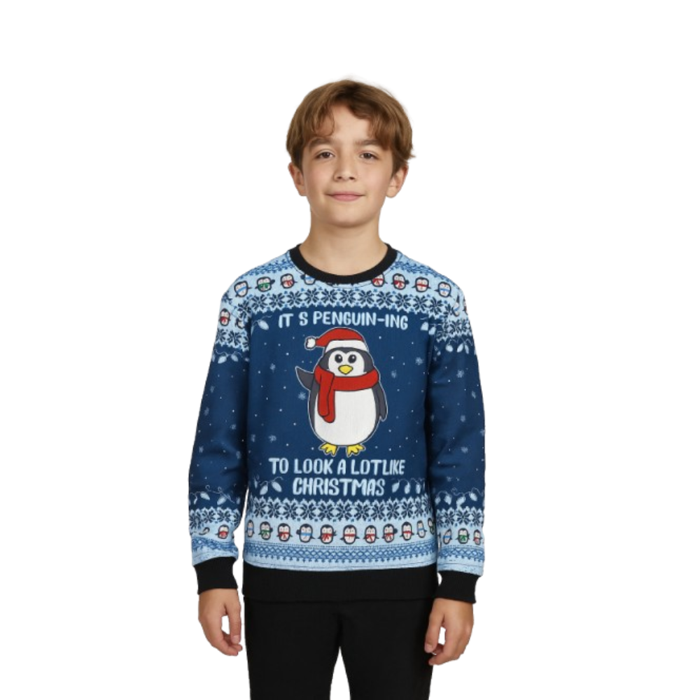 Boy Cute Penguin Sweater with Pom Pom - NovaSmartLinks