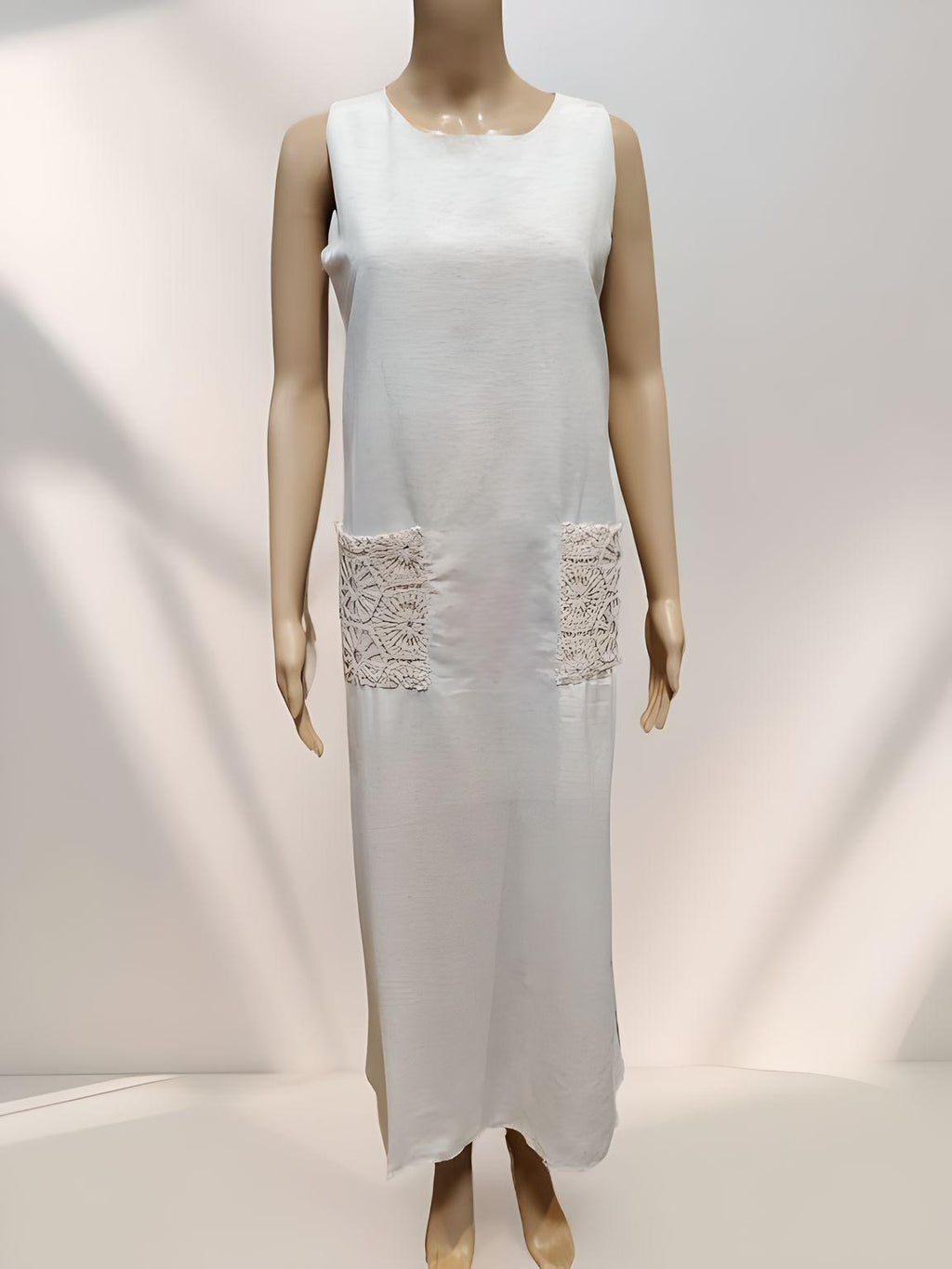 Sleeveless Crochet Pocket Dress - NovaSmartLinks