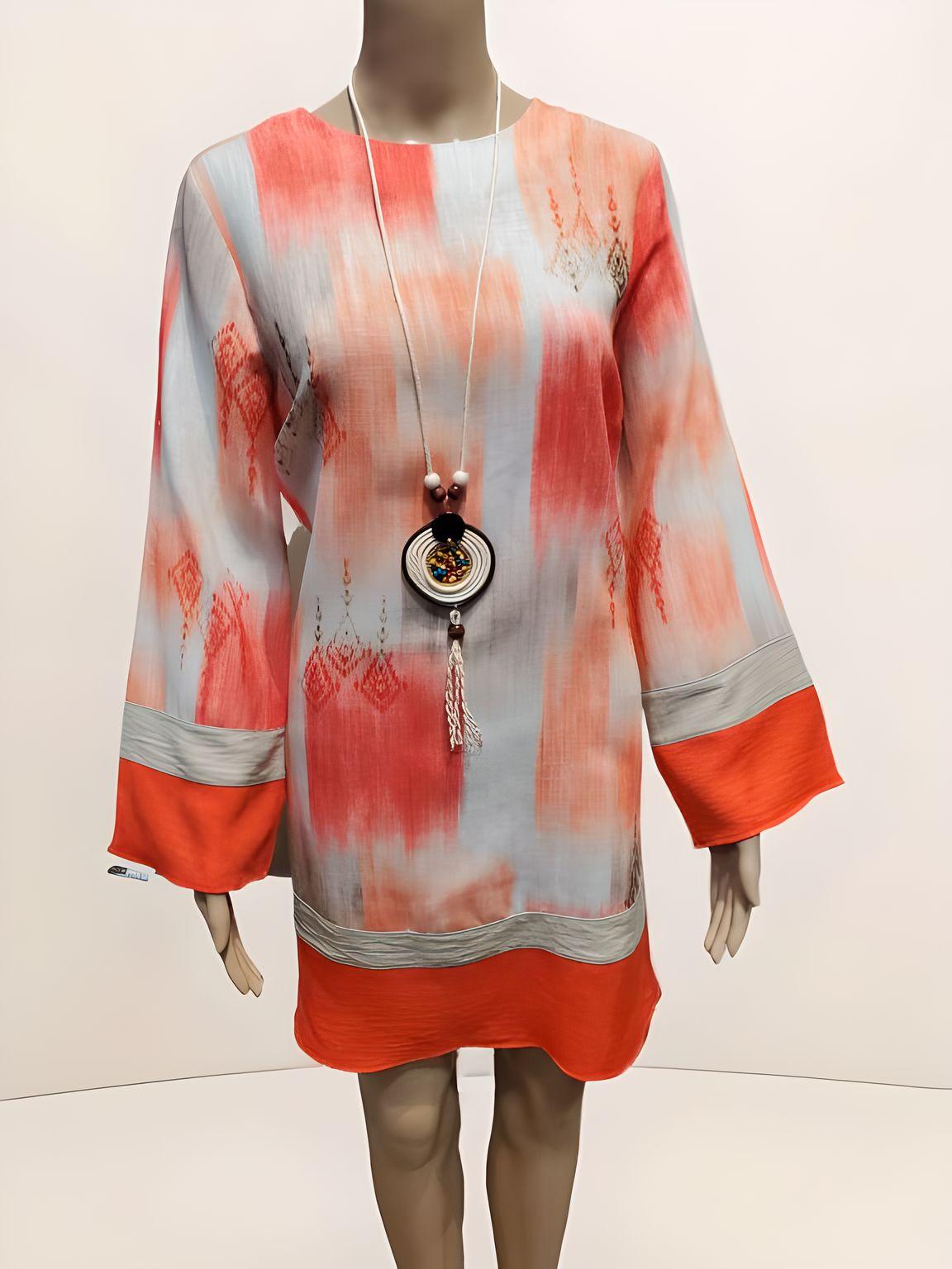 Printed Long Sleeve Tunic - NovaSmartLinks