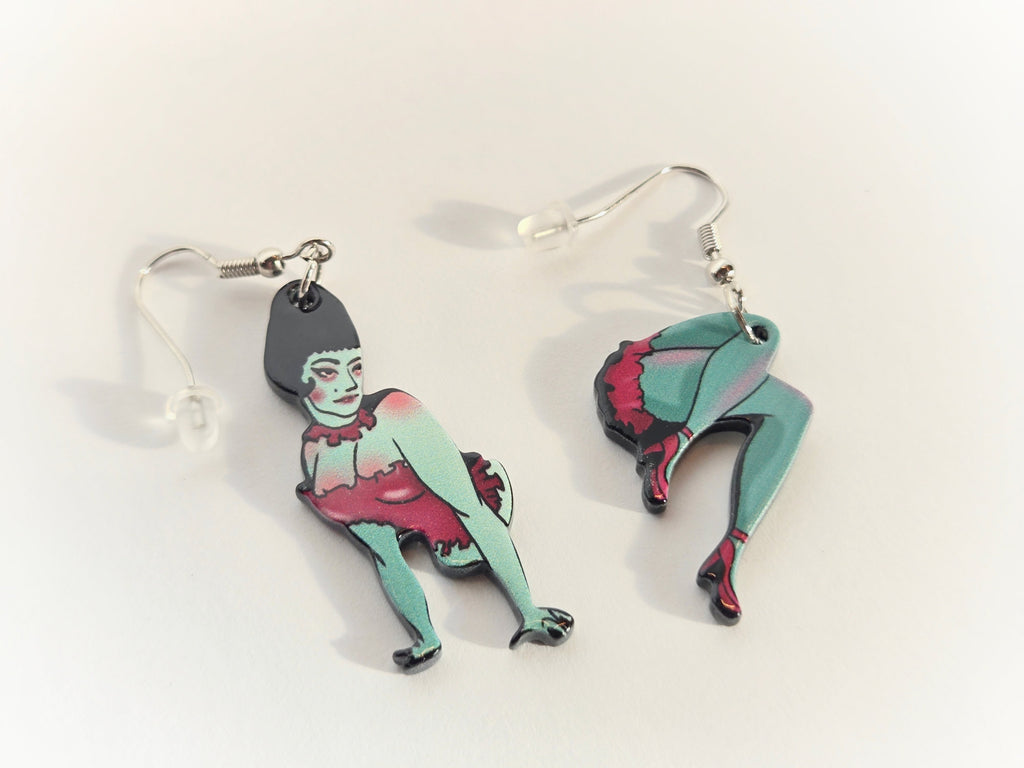Vintage Zombie Pin-Up Girl Earrings - NovaSmartLinks