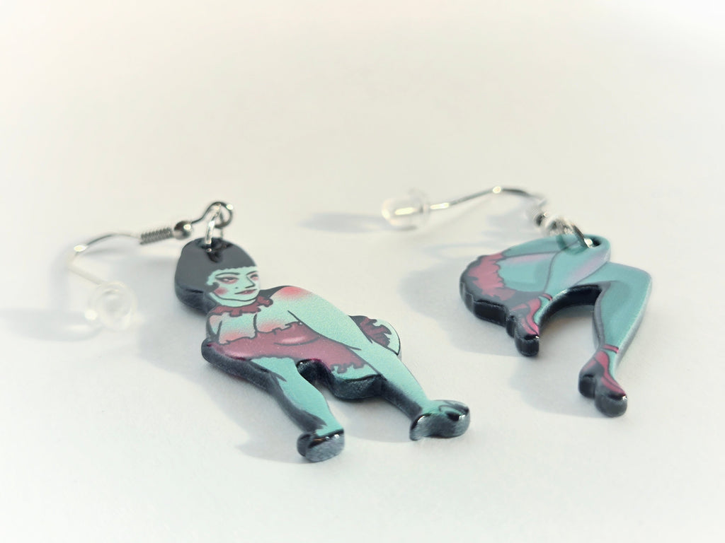 Vintage Zombie Pin-Up Girl Earrings - NovaSmartLinks