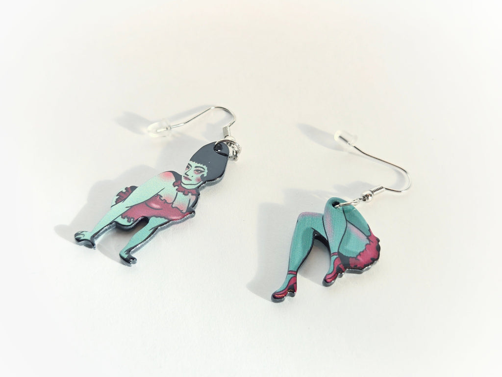 Vintage Zombie Pin-Up Girl Earrings - NovaSmartLinks
