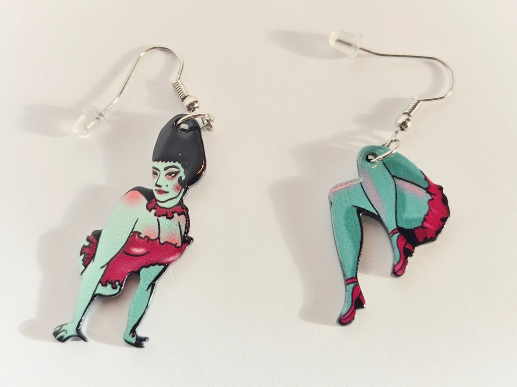 Vintage Zombie Pin-Up Girl Earrings - NovaSmartLinks