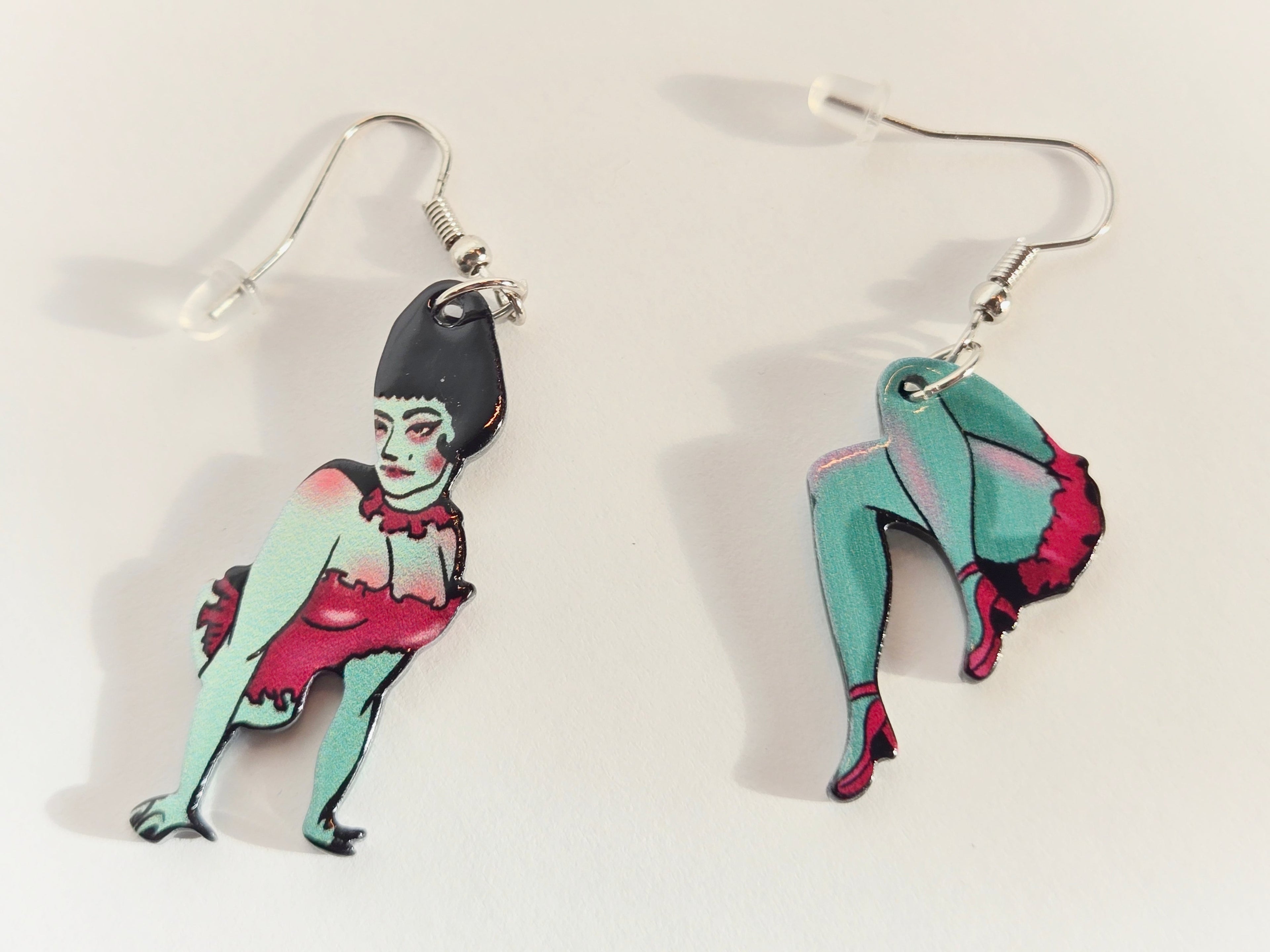 Vintage Zombie Pin-Up Girl Earrings - NovaSmartLinks