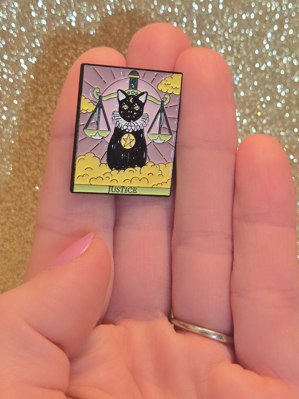 "Justice" Cat Tarot Card | Collectible Pin - NovaSmartLinks