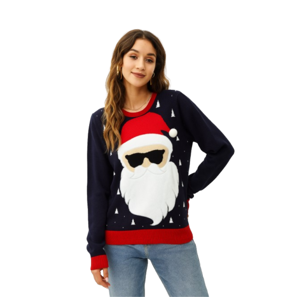 Smart Santa in Shades Sweater with Pom pom - NovaSmartLinks
