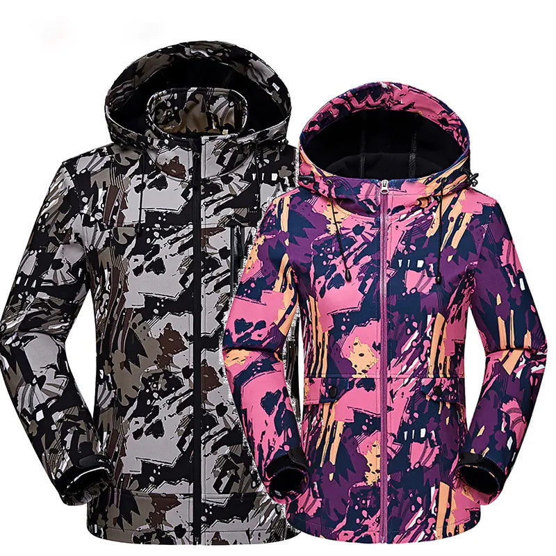 Outdoor Fleece Soft Shell Jackets for Couples (Camo) - NovaSmartLinks