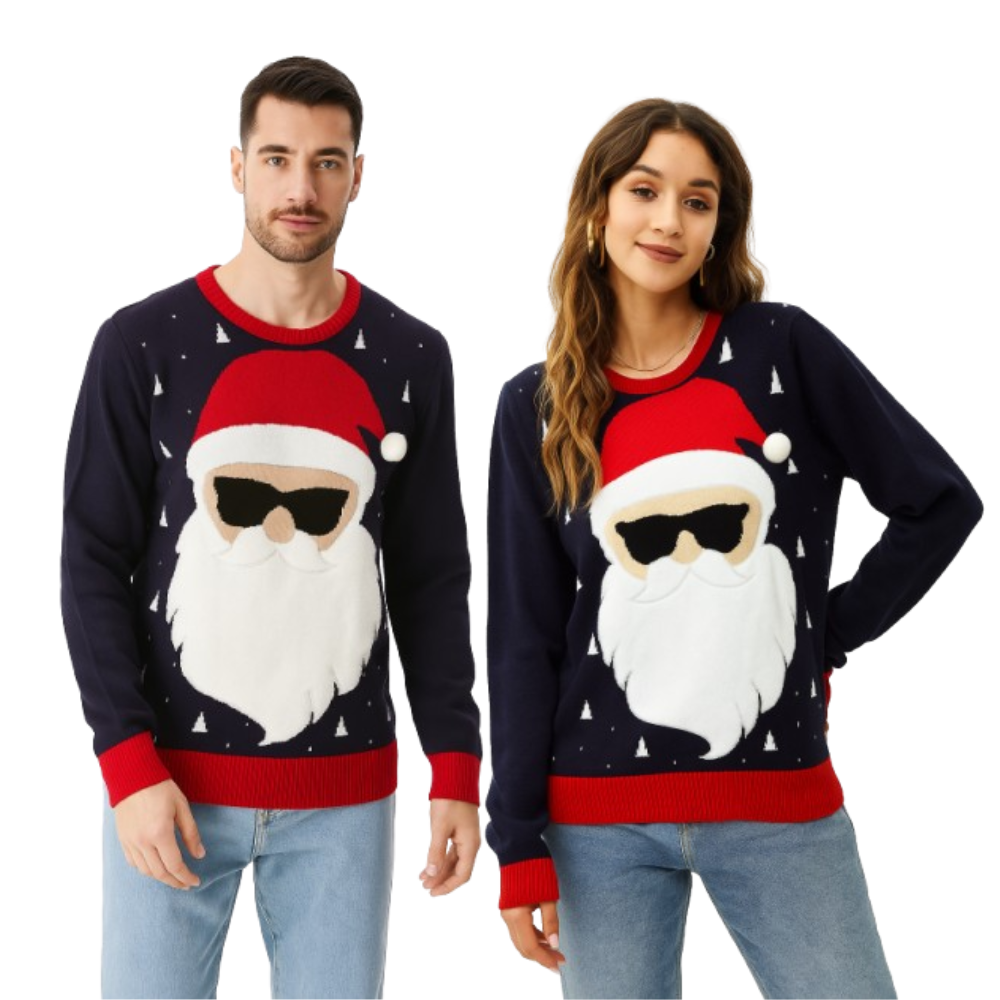Couple - Smart Santa in Shades Sweater with Pom pom - NovaSmartLinks