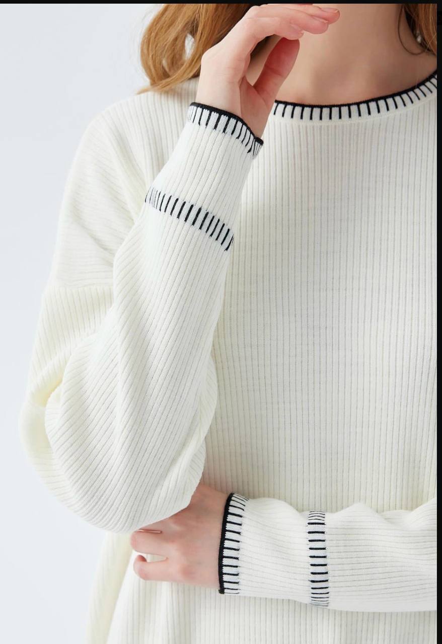 Long Dress Ribbed Neck Line - NovaSmartLinks