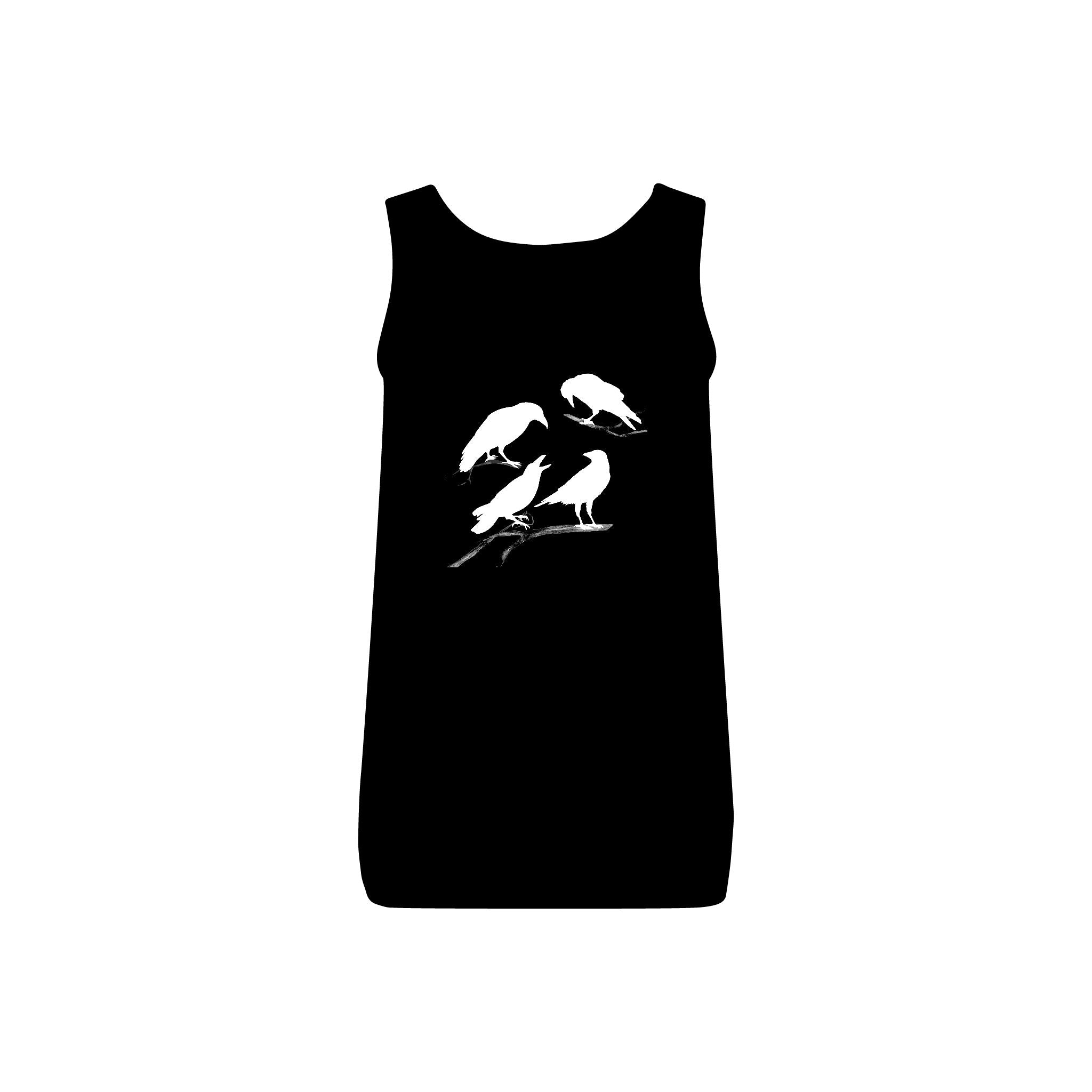 Sassy's Garage Women's Micro Ribbed Tank Top, Casual Summer Wear, Crow Graphic Tee, Trendy Vintage Style - NovaSmartLinks