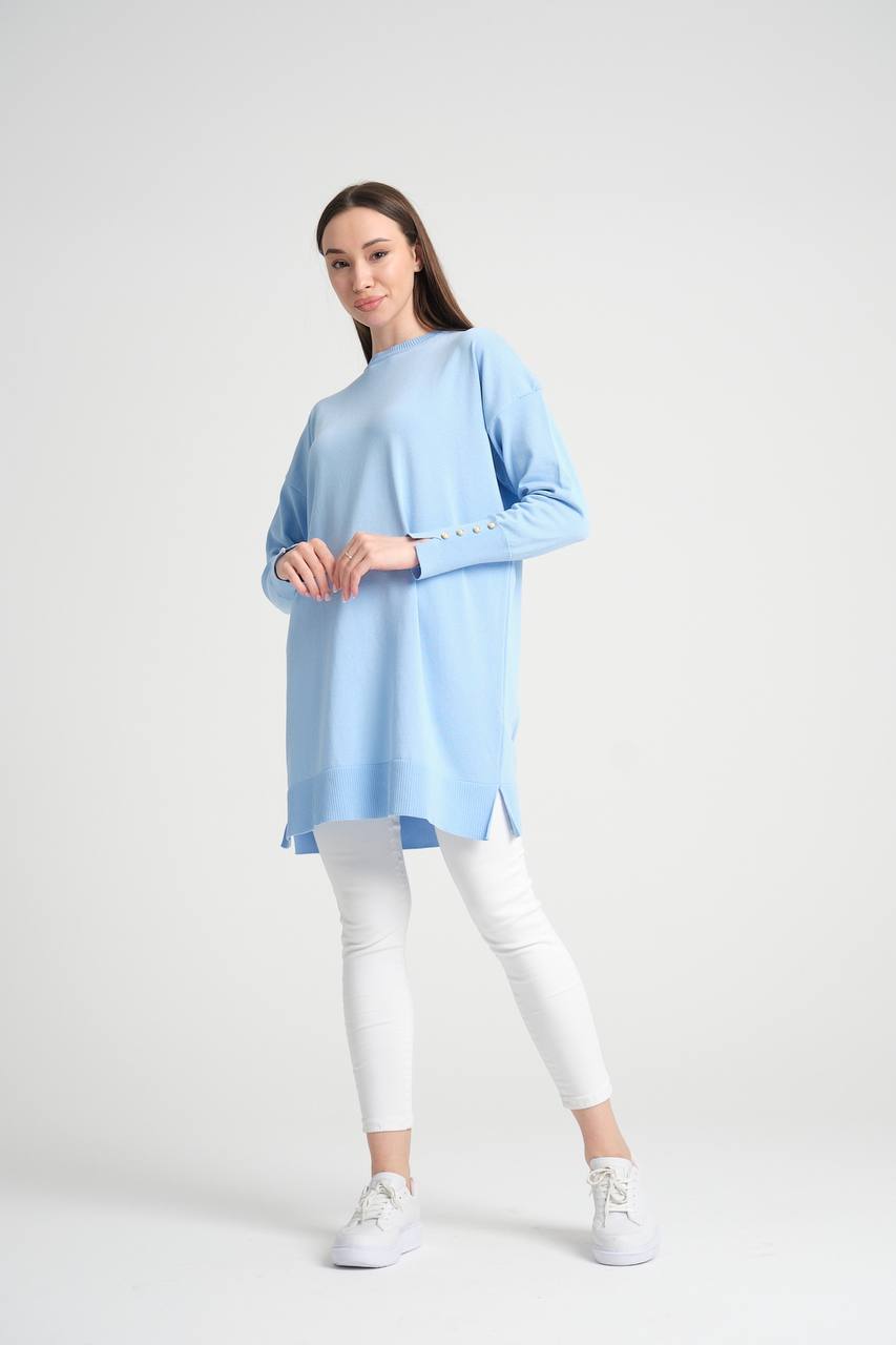 Long Tunic With Buttoned Sleeves - NovaSmartLinks