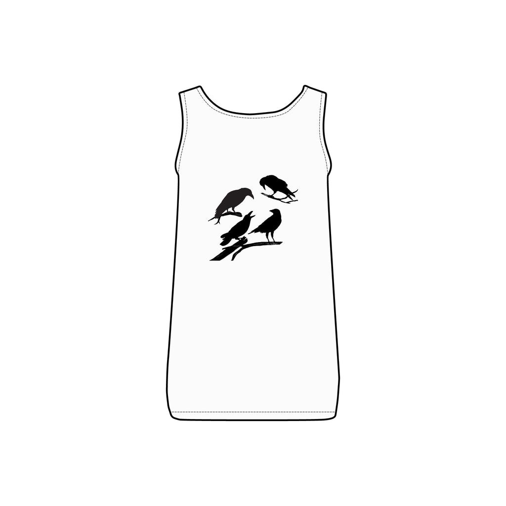 Sassy's Garage Women's Micro Ribbed Tank Top, Casual Summer Wear, Crow Graphic Tee, Trendy Vintage Style - NovaSmartLinks