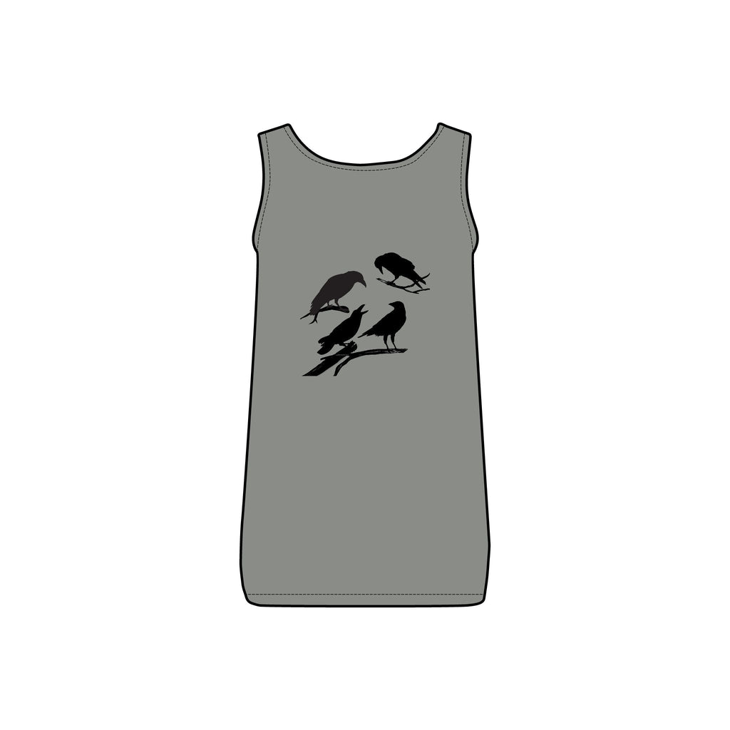 Sassy's Garage Women's Micro Ribbed Tank Top, Casual Summer Wear, Crow Graphic Tee, Trendy Vintage Style - NovaSmartLinks