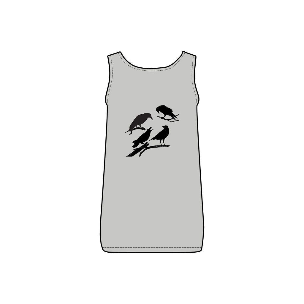Sassy's Garage Women's Micro Ribbed Tank Top, Casual Summer Wear, Crow Graphic Tee, Trendy Vintage Style - NovaSmartLinks