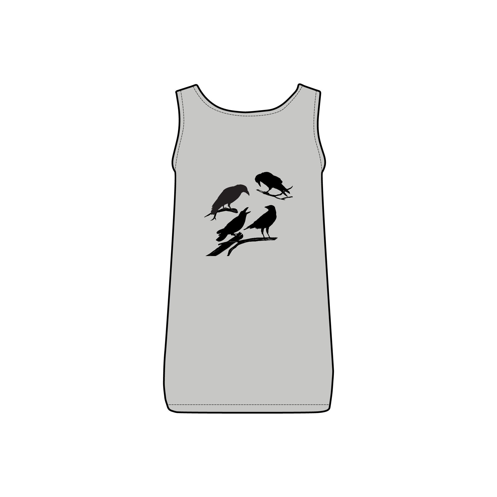 Sassy's Garage Women's Micro Ribbed Tank Top, Casual Summer Wear, Crow Graphic Tee, Trendy Vintage Style - NovaSmartLinks