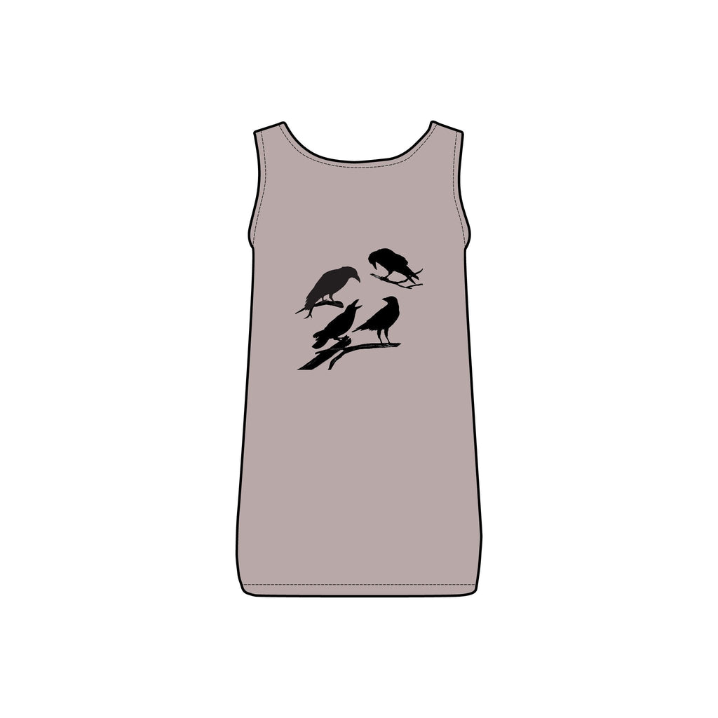 Sassy's Garage Women's Micro Ribbed Tank Top, Casual Summer Wear, Crow Graphic Tee, Trendy Vintage Style - NovaSmartLinks
