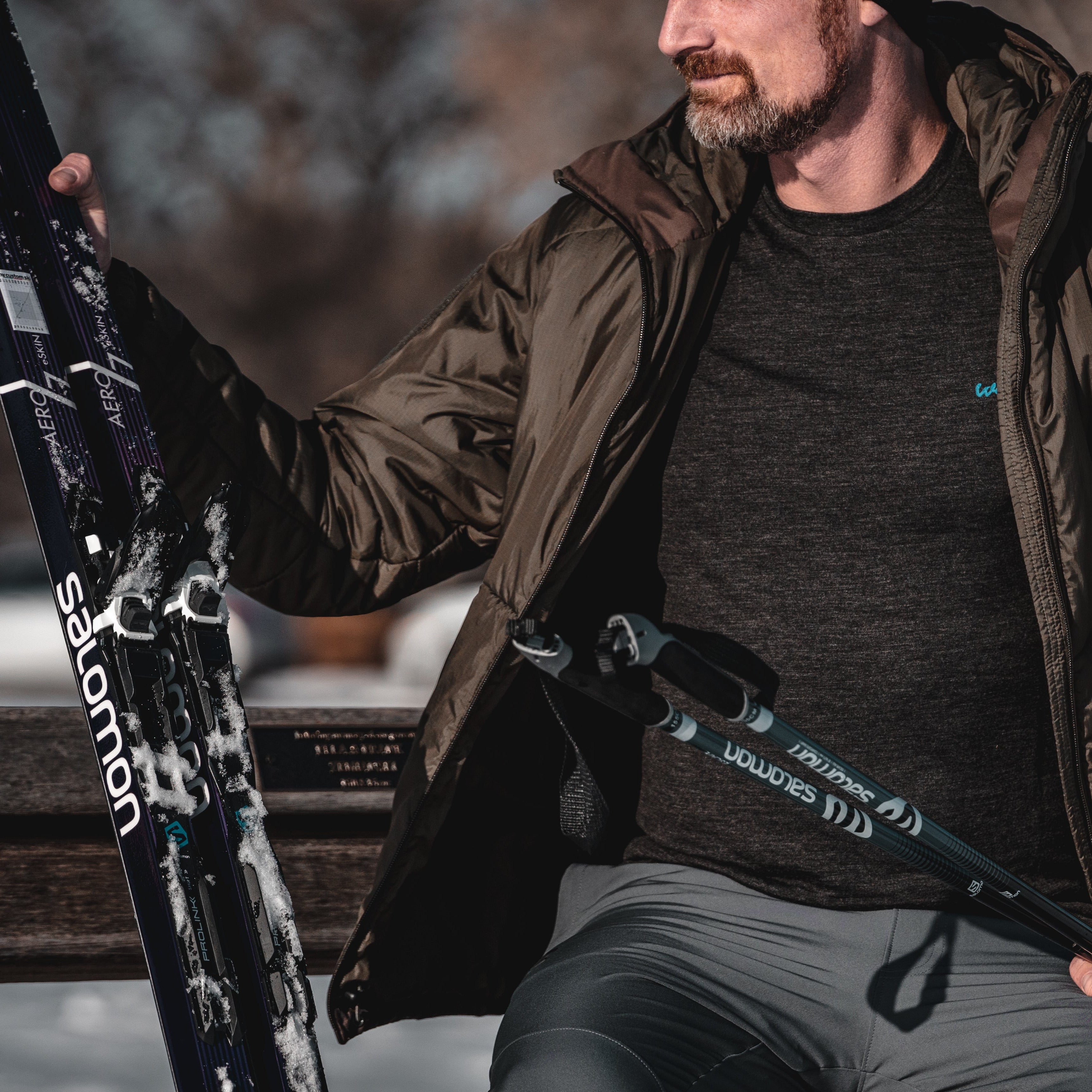 Men's 100% Merino Wool Long Sleeve Crew Neck Shirt 190 GSM - NovaSmartLinks