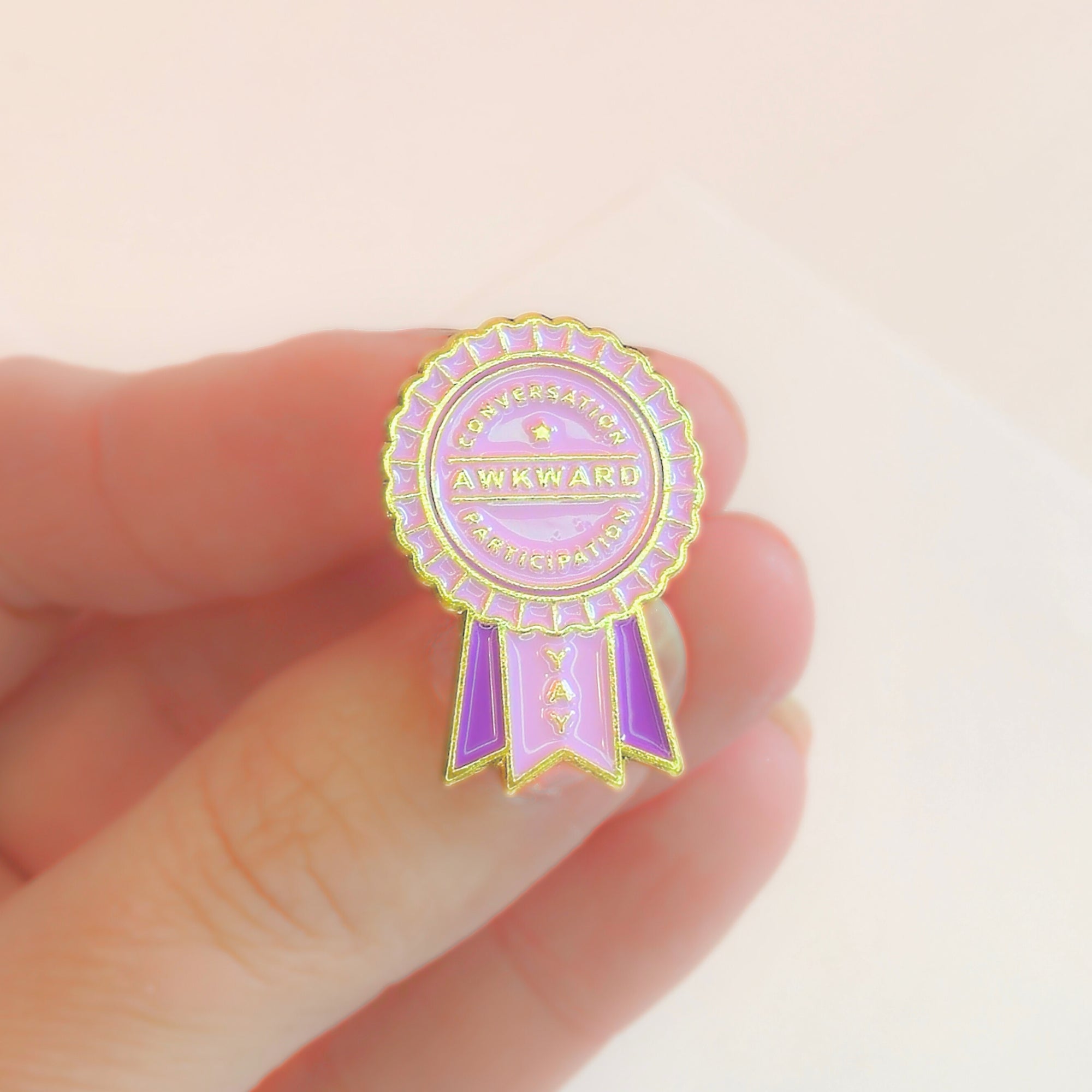 Awkward Conversation Participation (Award Ribbon) | Collectible Pin - NovaSmartLinks