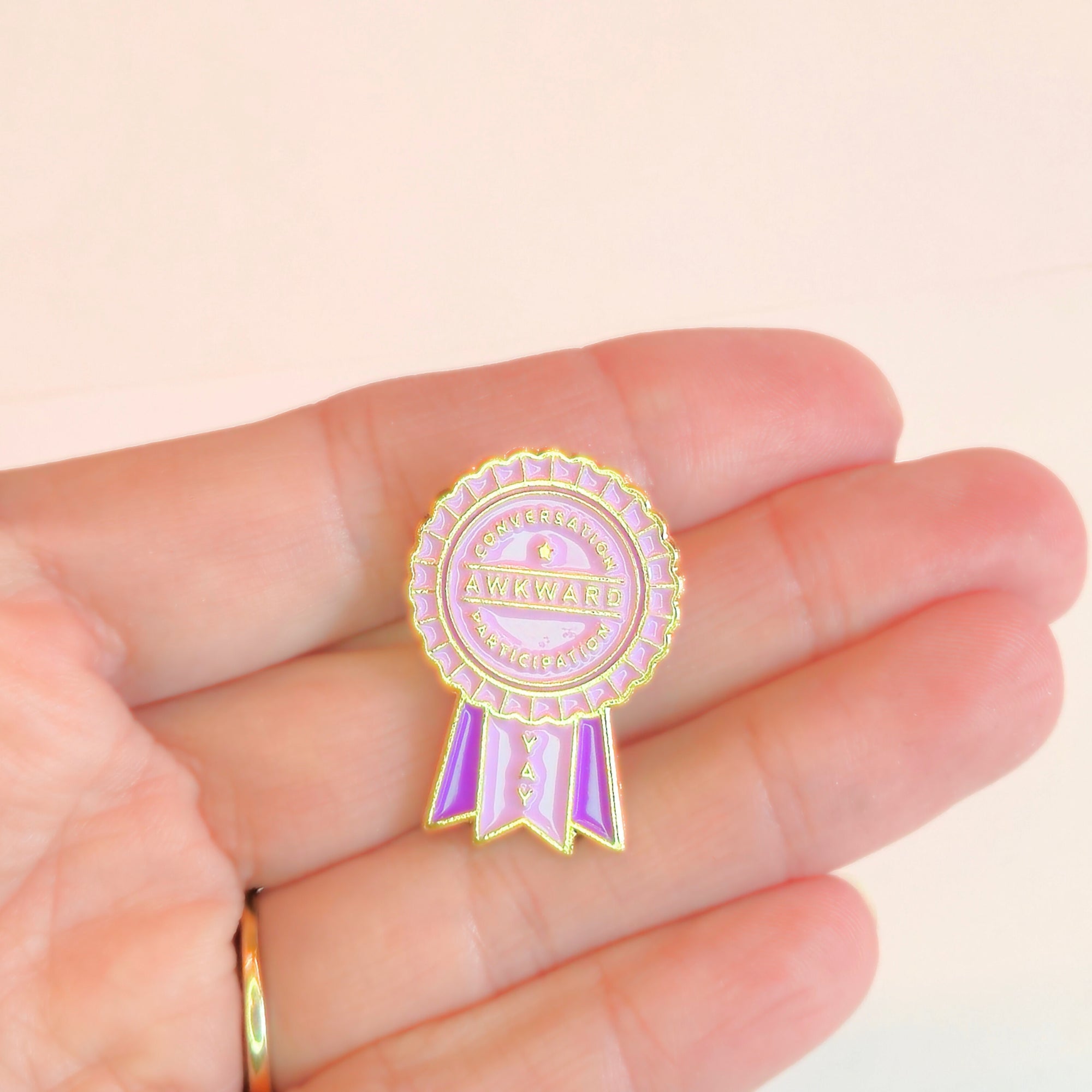 Awkward Conversation Participation (Award Ribbon) | Collectible Pin - NovaSmartLinks