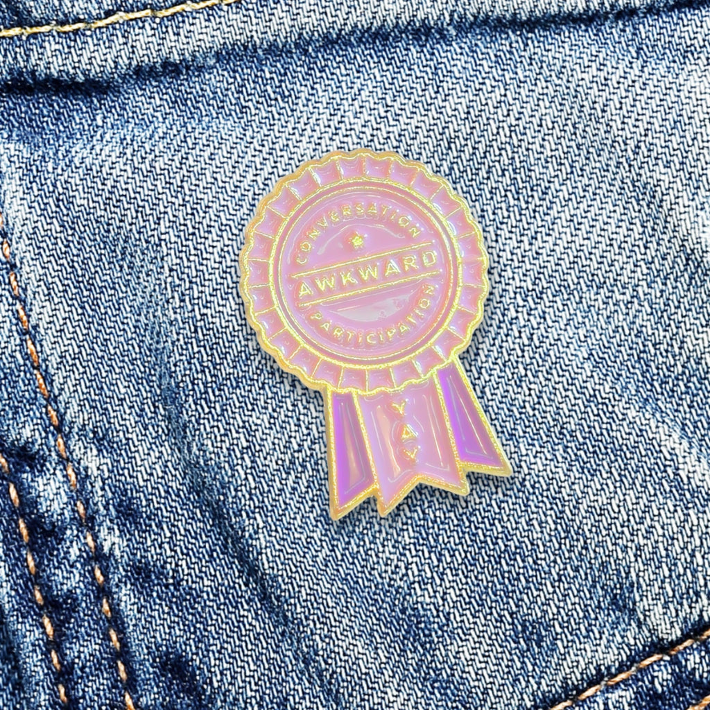 Awkward Conversation Participation (Award Ribbon) | Collectible Pin - NovaSmartLinks