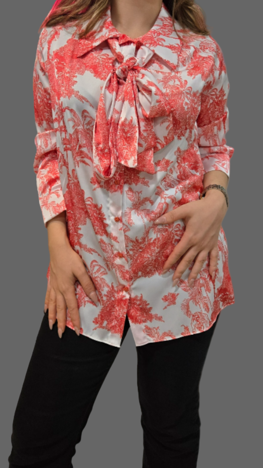 Belted Formal Printed Shirt