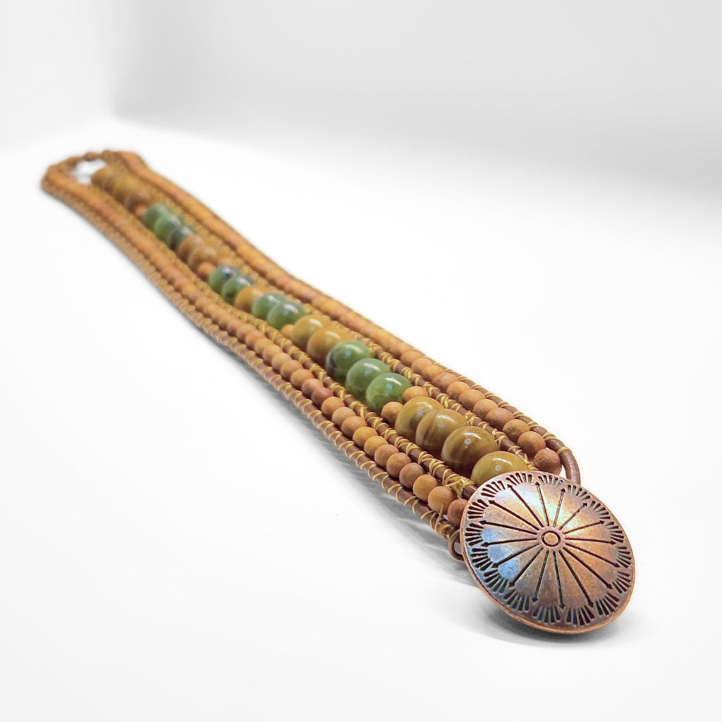 Canadian Jade & Sandalwood Cuff Bracelet - NovaSmartLinks