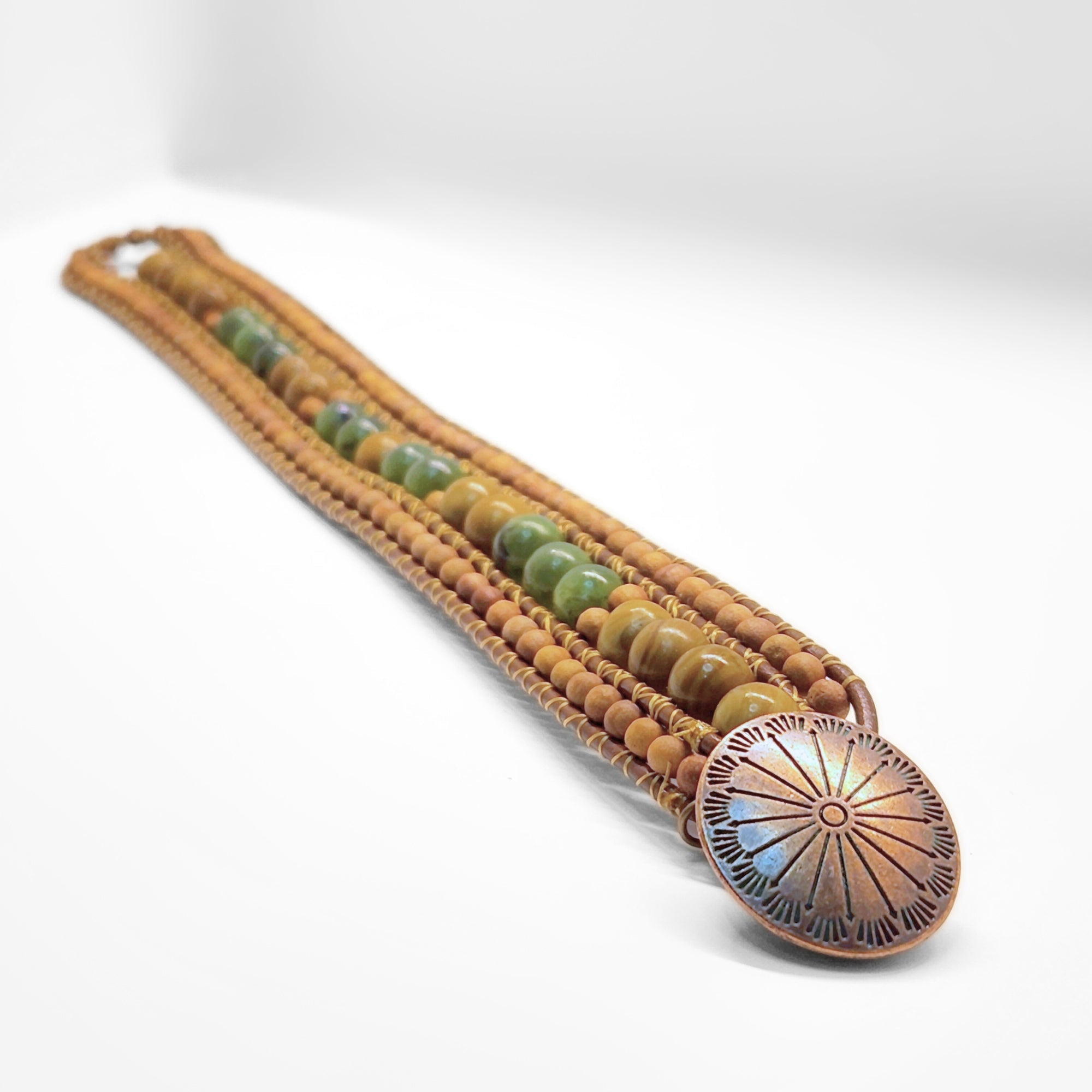 Canadian Jade & Sandalwood Cuff Bracelet - NovaSmartLinks