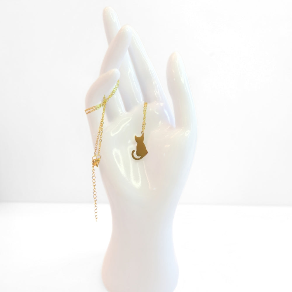 Cat Silhouette Necklace (Gold) - NovaSmartLinks
