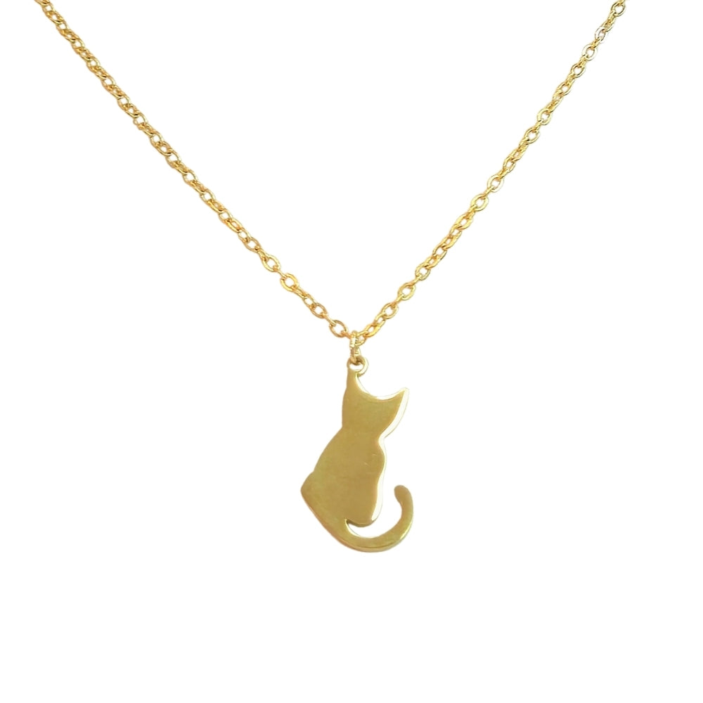Cat Silhouette Necklace (Gold) - NovaSmartLinks