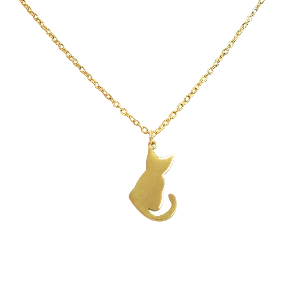 Cat Silhouette Necklace (Gold) - NovaSmartLinks