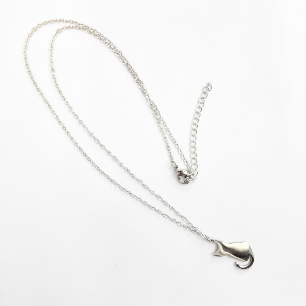 Cat Silhouette Necklace (Silver) - NovaSmartLinks