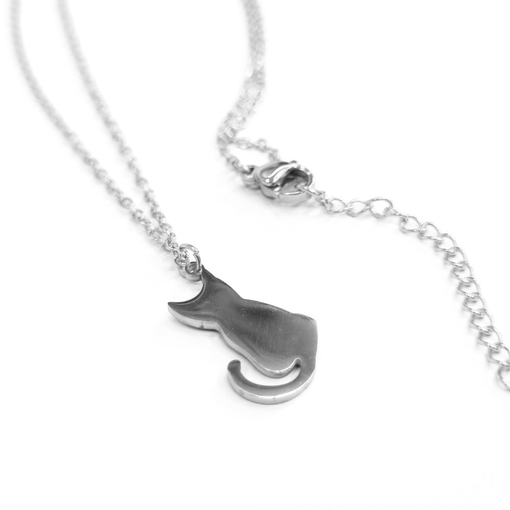 Cat Silhouette Necklace (Silver) - NovaSmartLinks
