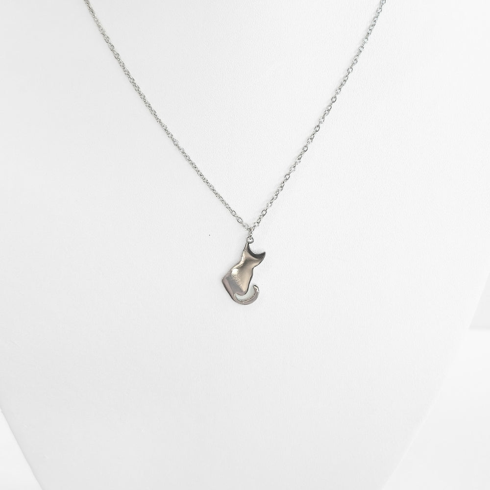 Cat Silhouette Necklace (Silver) - NovaSmartLinks