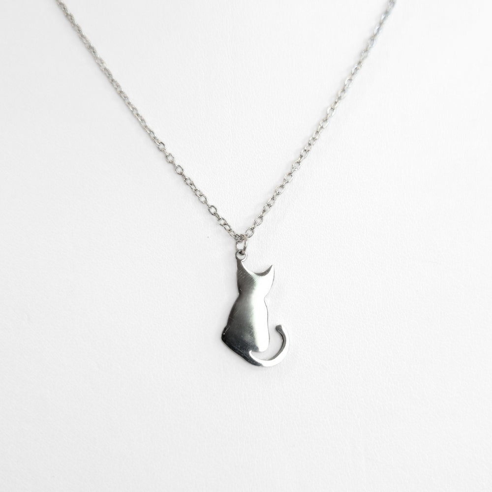 Cat Silhouette Necklace (Silver) - NovaSmartLinks