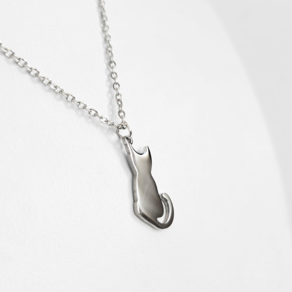 Cat Silhouette Necklace (Silver) - NovaSmartLinks