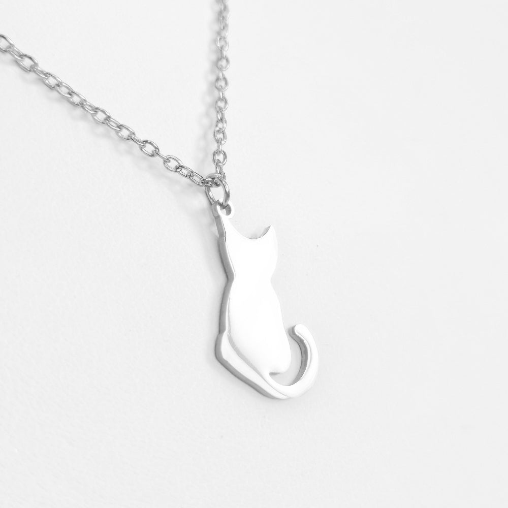 Cat Silhouette Necklace (Silver) - NovaSmartLinks