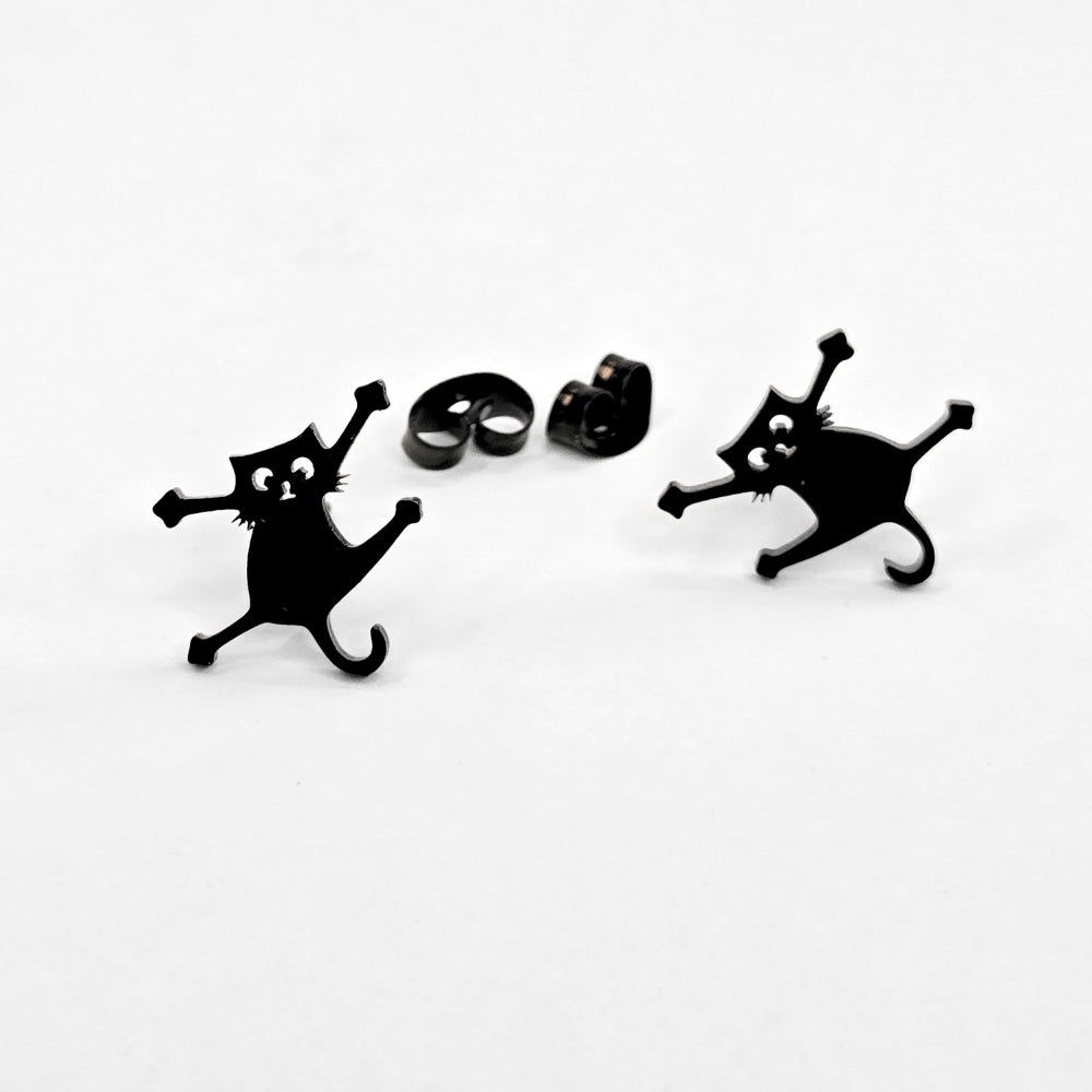 Clinging Black Cat Studs - NovaSmartLinks