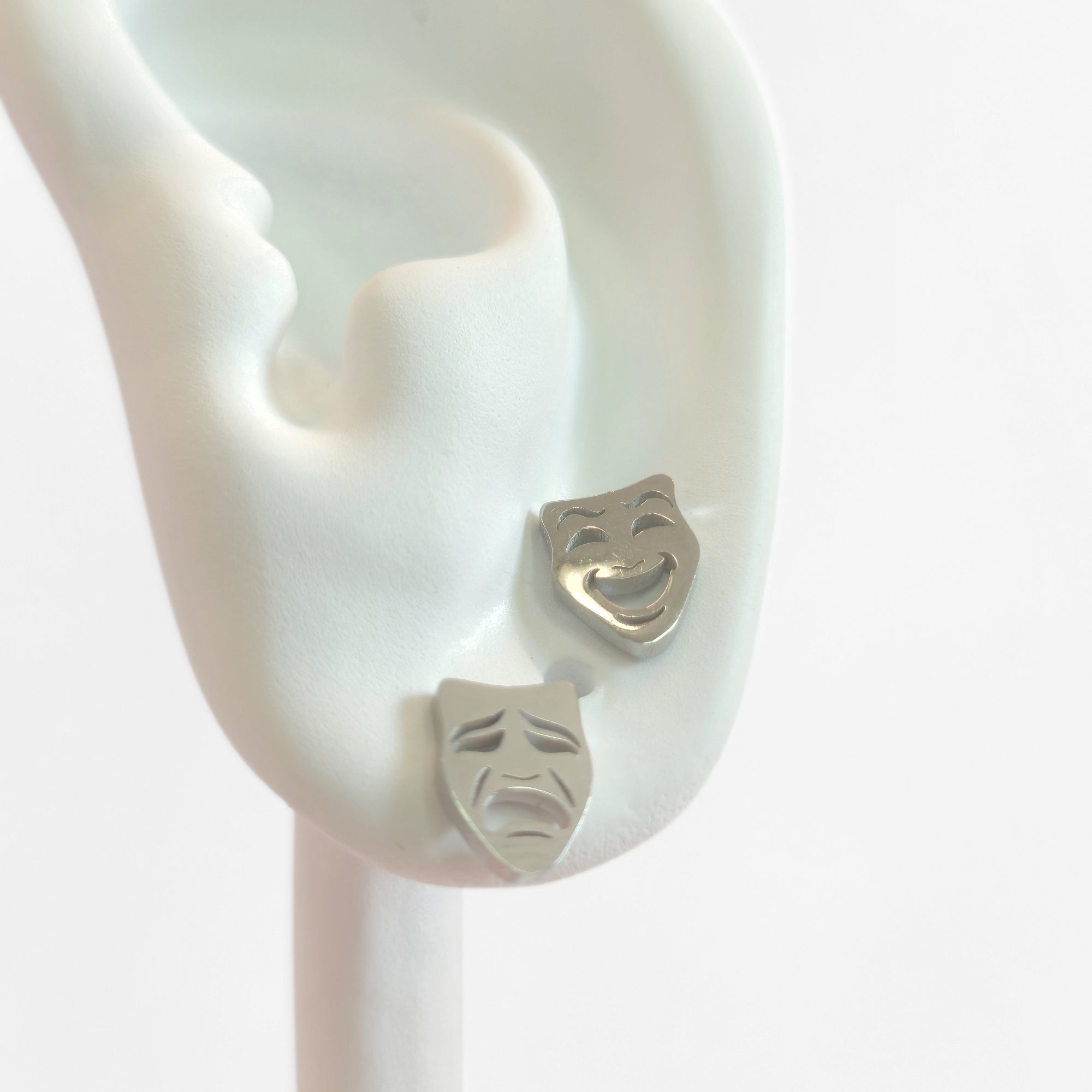 Comedy & Tragedy Studs (Silver) - NovaSmartLinks