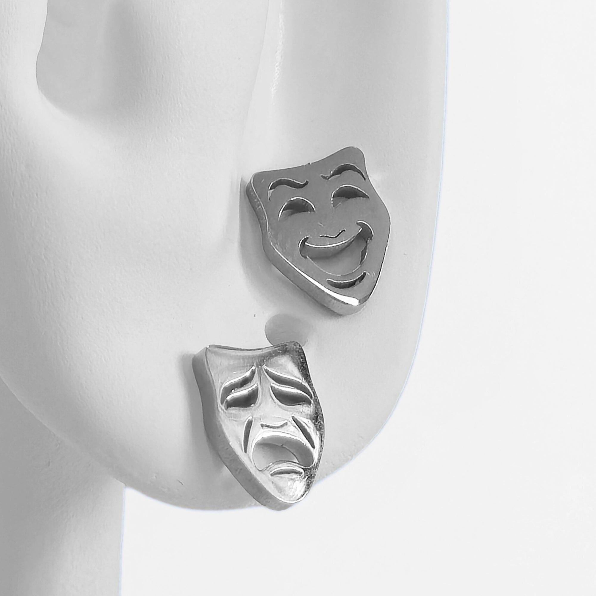 Comedy & Tragedy Studs (Silver) - NovaSmartLinks