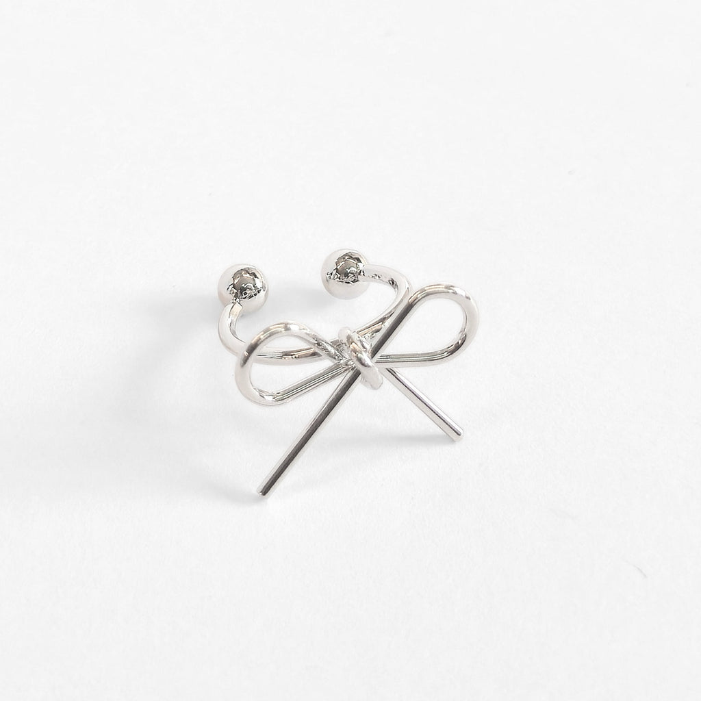 Dainty Bow Ear Cuff (Silver) - NovaSmartLinks