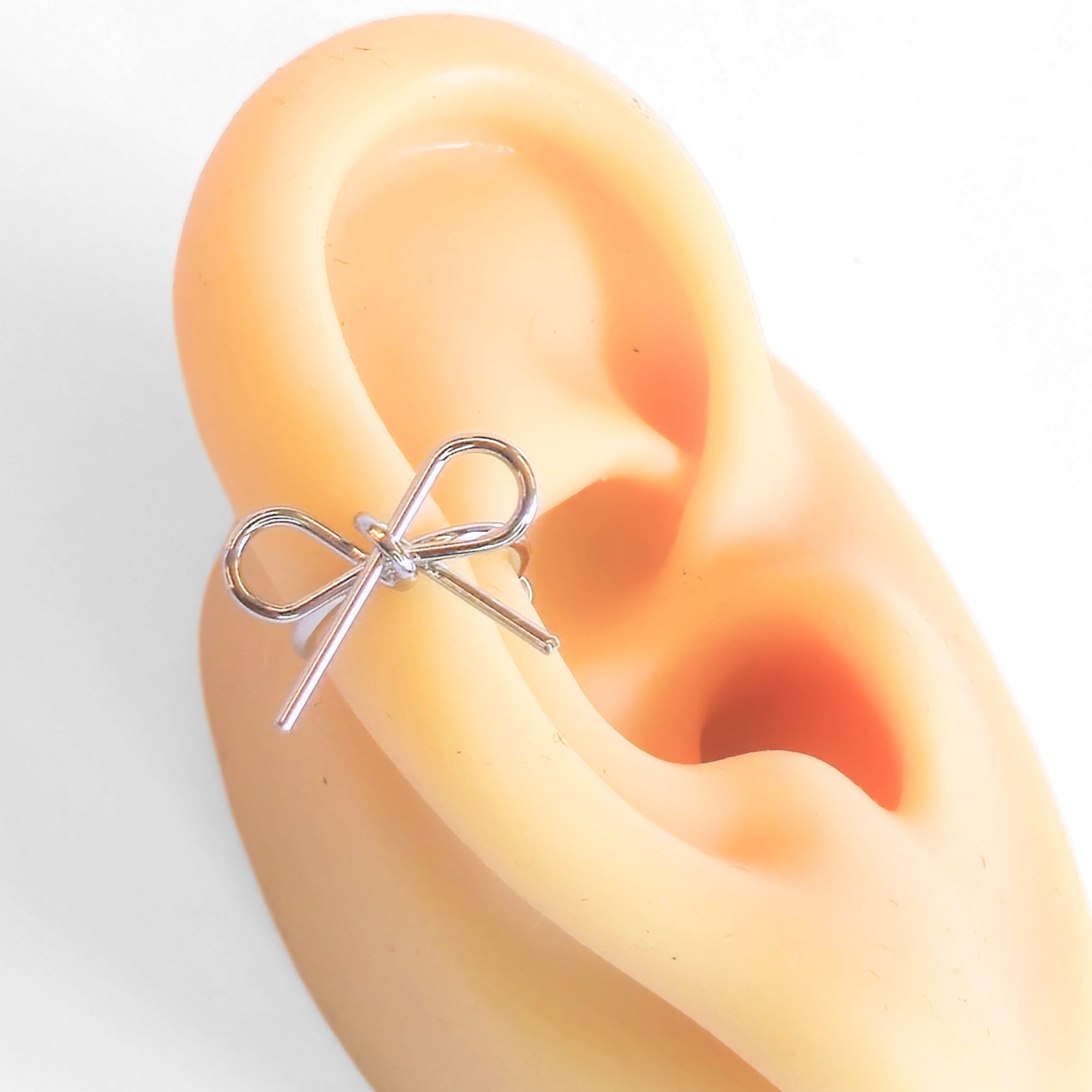 Dainty Bow Ear Cuff (Silver) - NovaSmartLinks