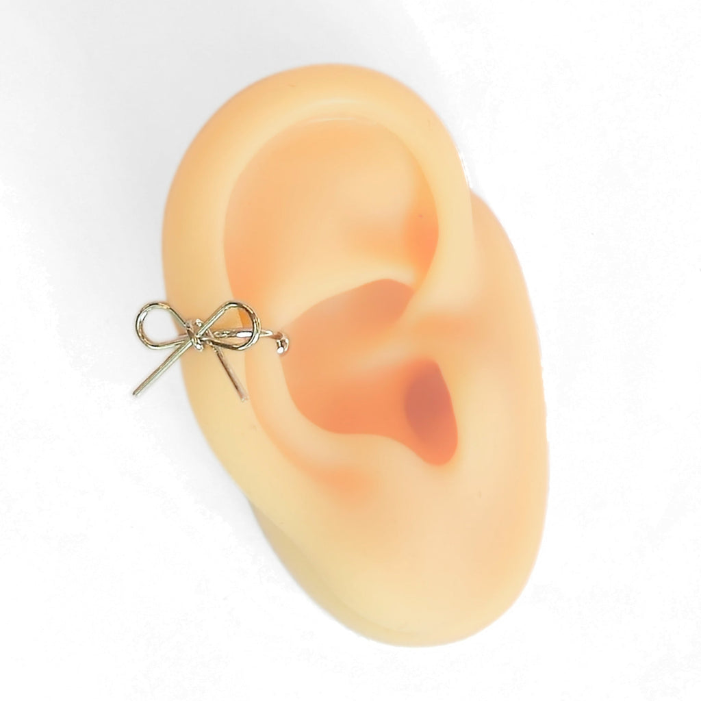 Dainty Bow Ear Cuff (Silver) - NovaSmartLinks