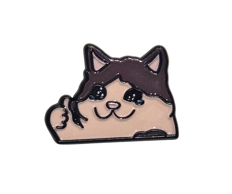 Doing Great! Sad Cat Thumbs Up Meme | Collectible Pin - NovaSmartLinks