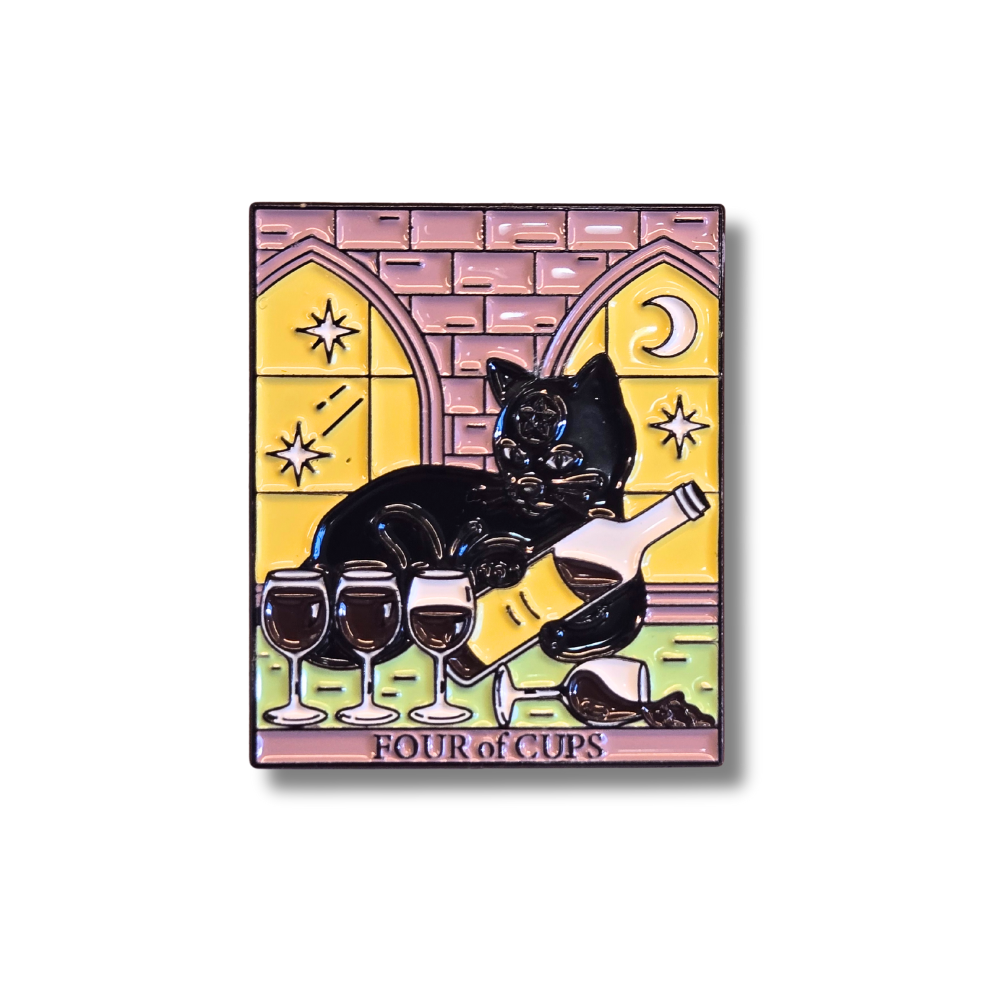 "Four of Cups" Cat Tarot Card | Collectible Pin - NovaSmartLinks
