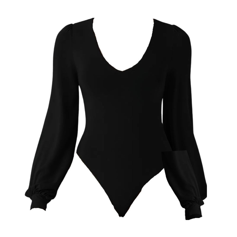 Women's V Neck Bodysuit [M] - NovaSmartLinks