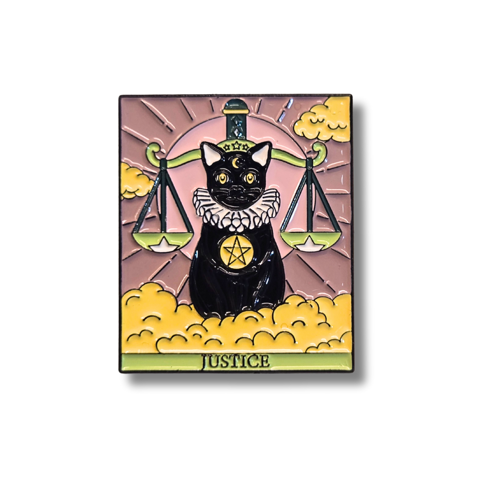 "Justice" Cat Tarot Card | Collectible Pin - NovaSmartLinks