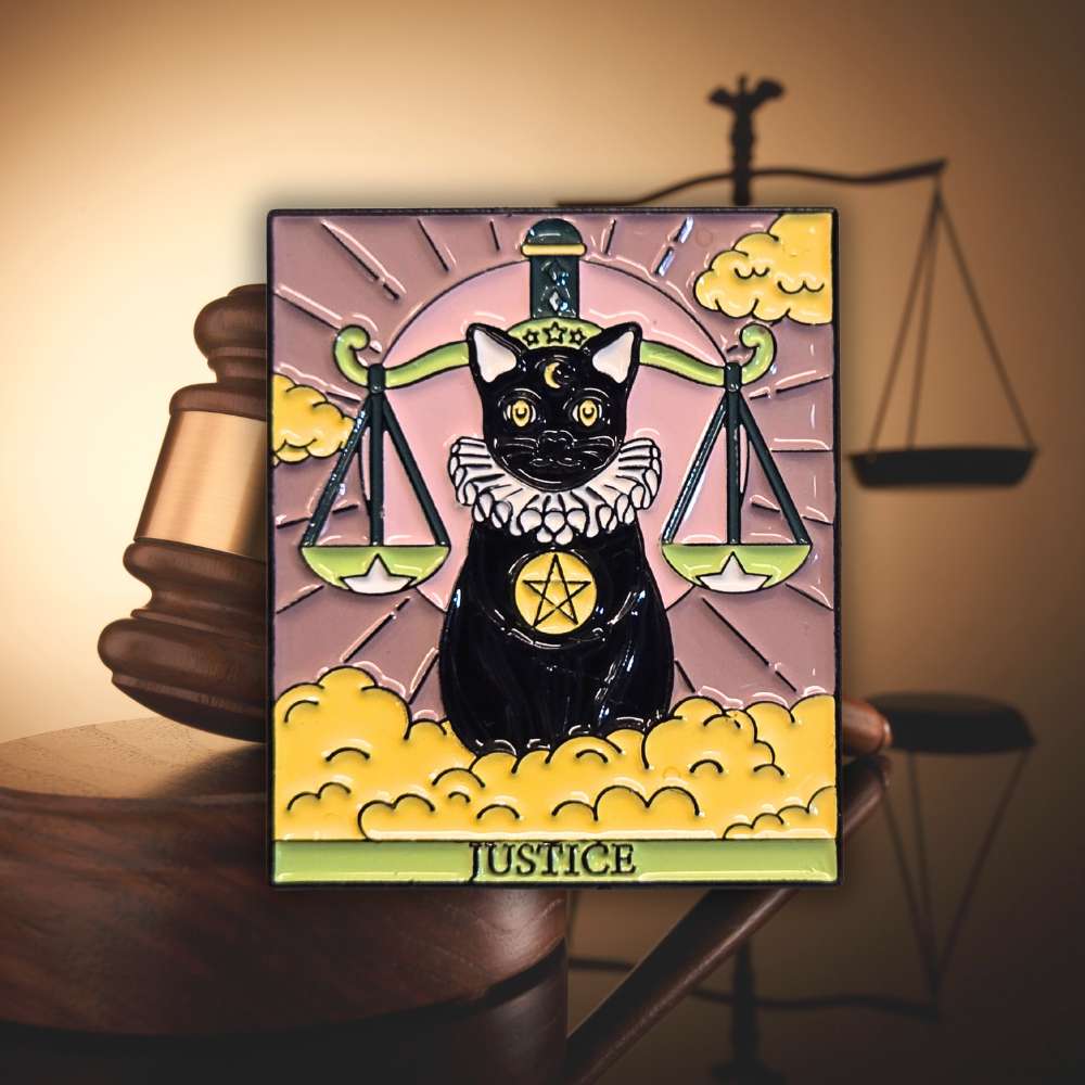 "Justice" Cat Tarot Card | Collectible Pin - NovaSmartLinks