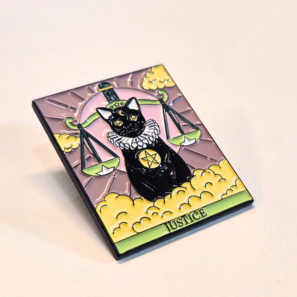 "Justice" Cat Tarot Card | Collectible Pin - NovaSmartLinks