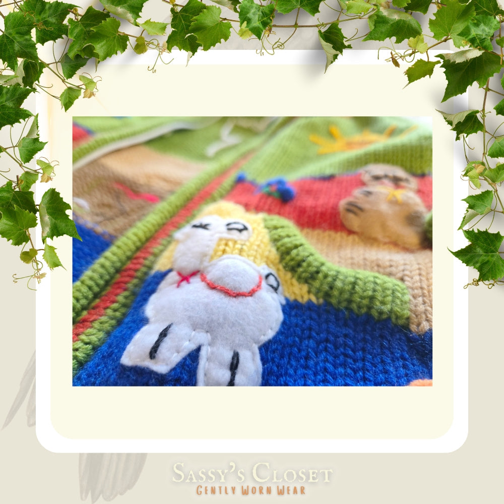 Kids Hand-Knit Alpaca Wool Sweater (Green) - NovaSmartLinks